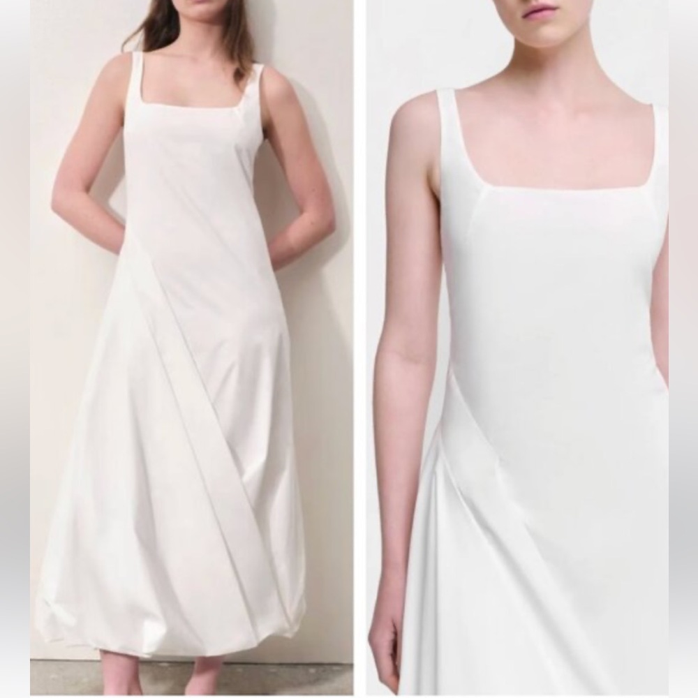 NWT Jonathan Simkhai Olivia Dress Anise Size 2 Midi White Color